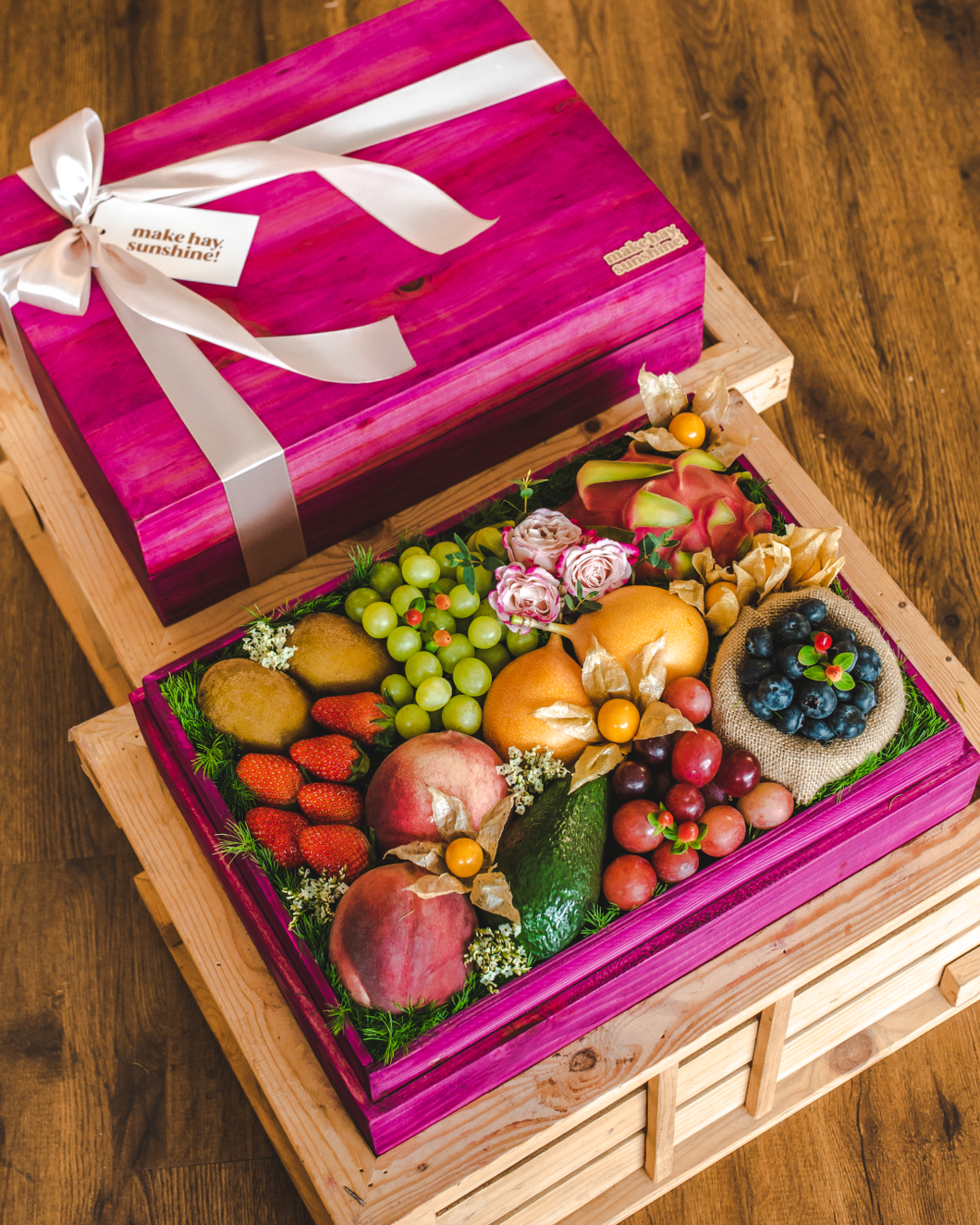 Fruit & Bark (Style C) - Signature Wooden Fruit Gift Box | make hay, sunshine!.