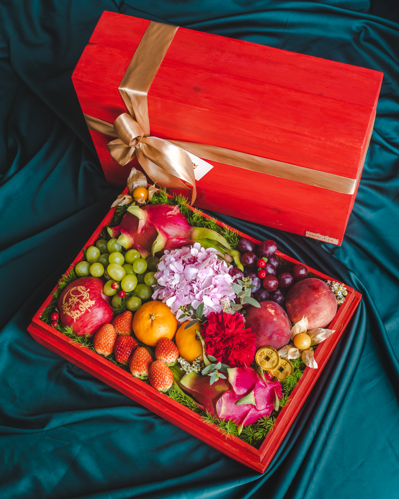Fruit & Bark (CNY Edition Style C) - Signature Wooden Fruit Gift Box (XL Size) | Chinese New Year Gift Delivery 2024