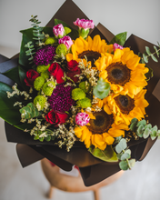 Load image into Gallery viewer, Athena - Red Rose &amp; Sunflower Bouquet
