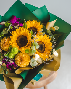 Cecile - Sunflower & Ping Pong Bouquet