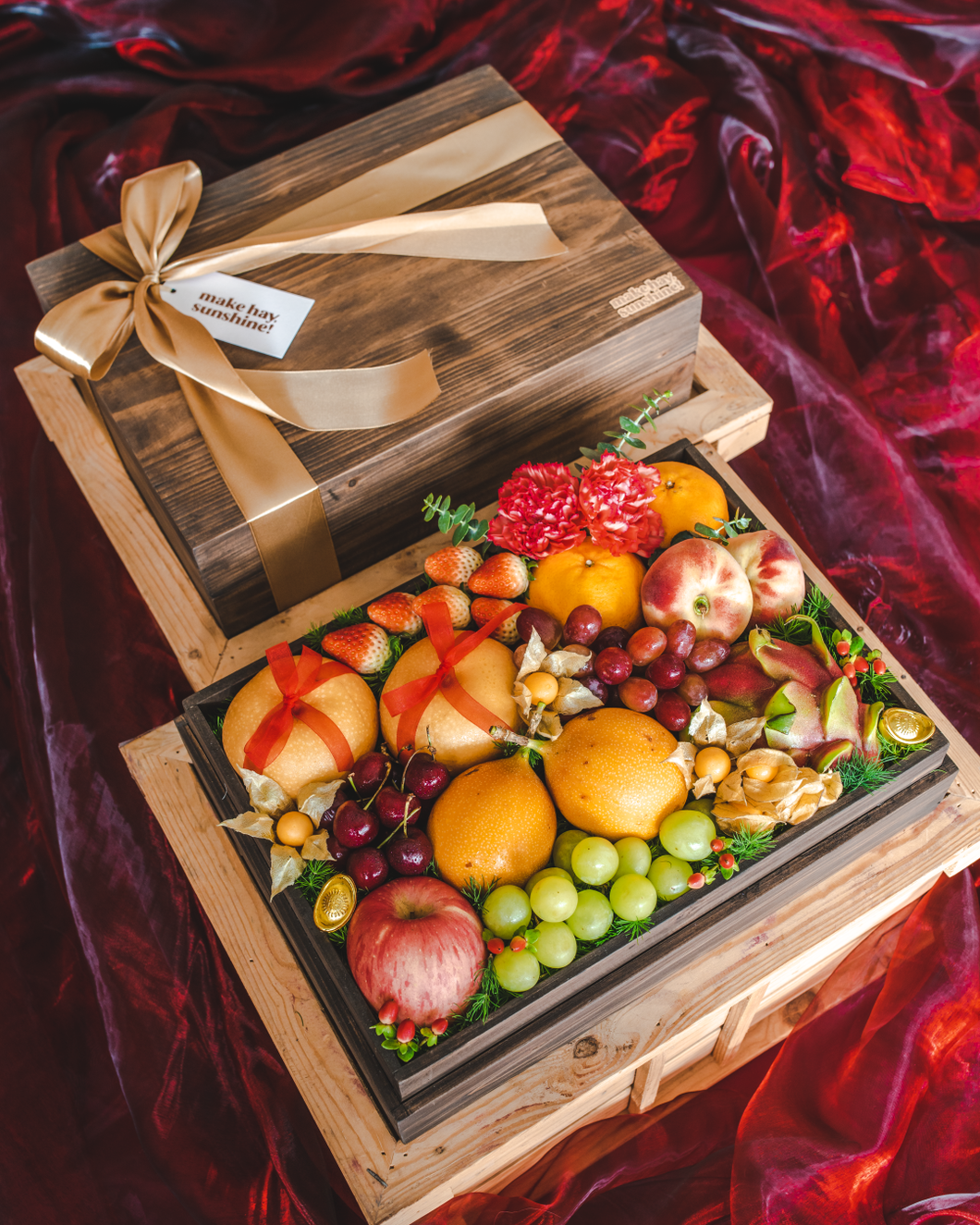 Fruit & Bark (CNY Edition Style D) - Signature Wooden Fruit Gift Box (XL Size) | Chinese New Year Gift Delivery 2024